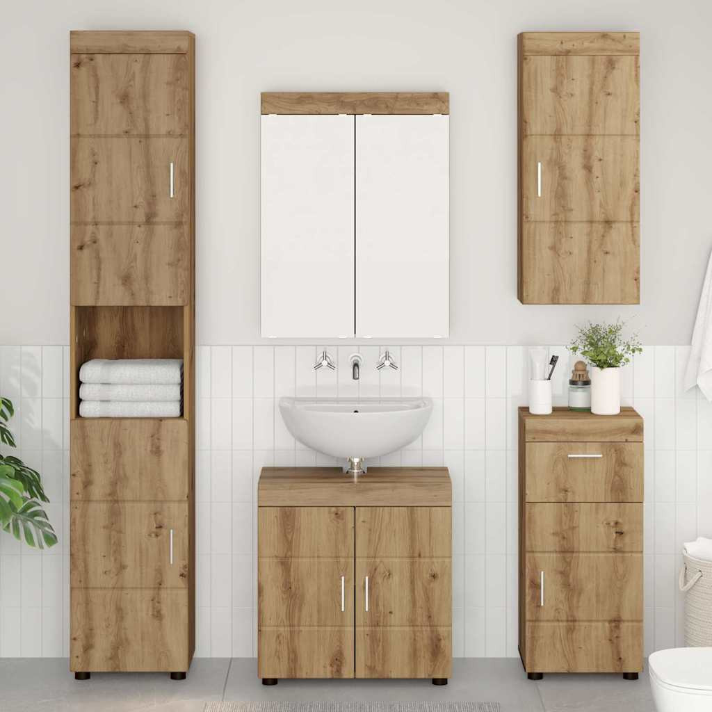 vidaXL Badezimmermöbel-Set TULUM 5 Stk. Artisan-Eiche 60 x 34 x 63 cm