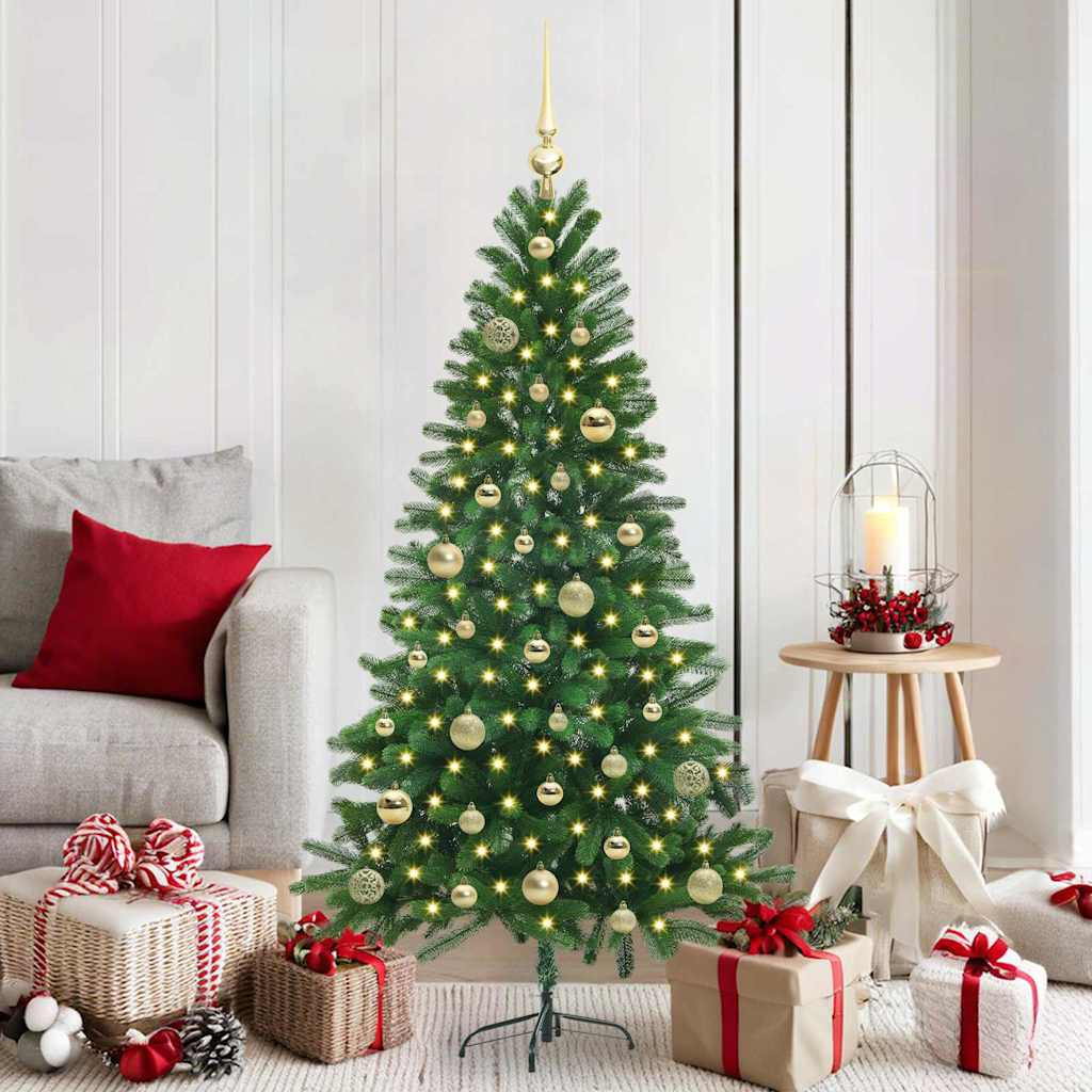 vidaXL Weihnachtsbaum mit 150 LEDs mit Ständer Grün 150 cm PE