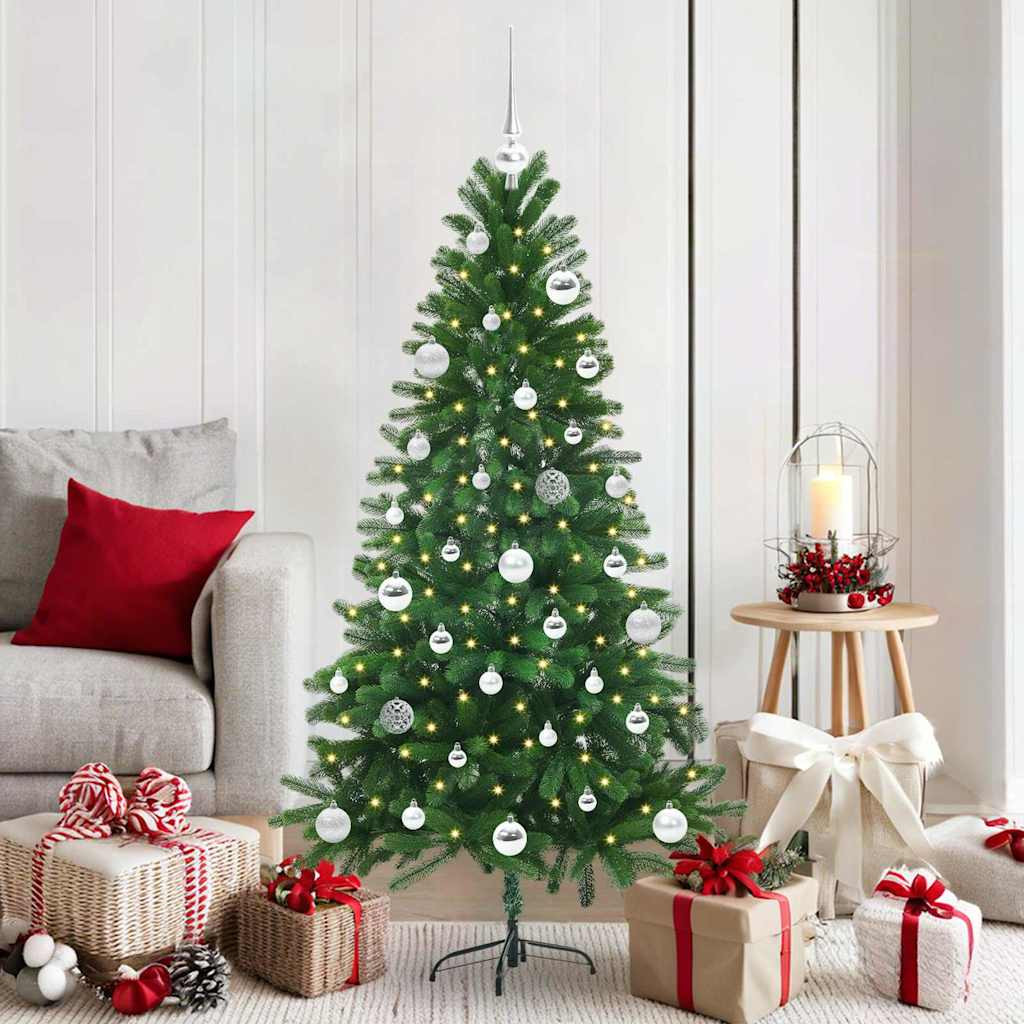 vidaXL Weihnachtsbaum mit 150 LEDs mit Ständer Grün 150 cm PE