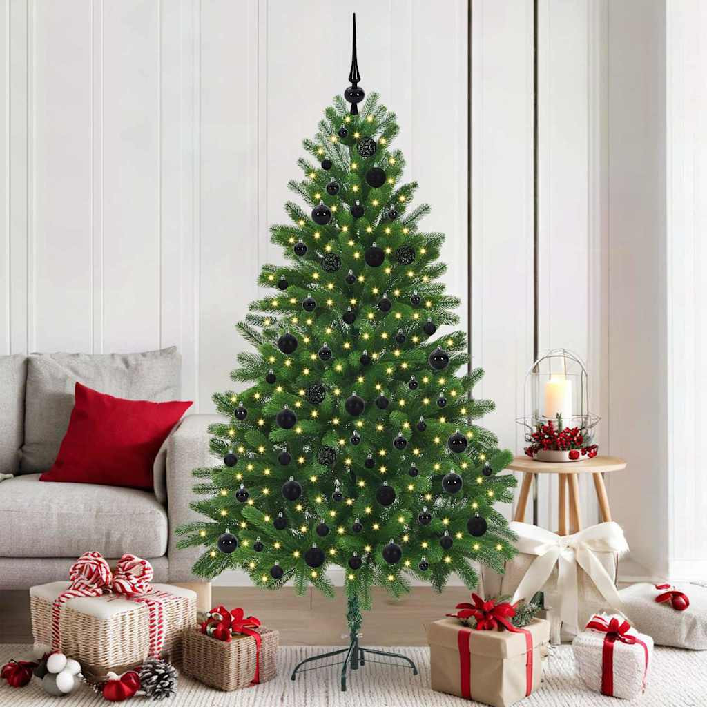 vidaXL Weihnachtsbaum mit 300 LEDs mit Ständer Grün 180 cm PE