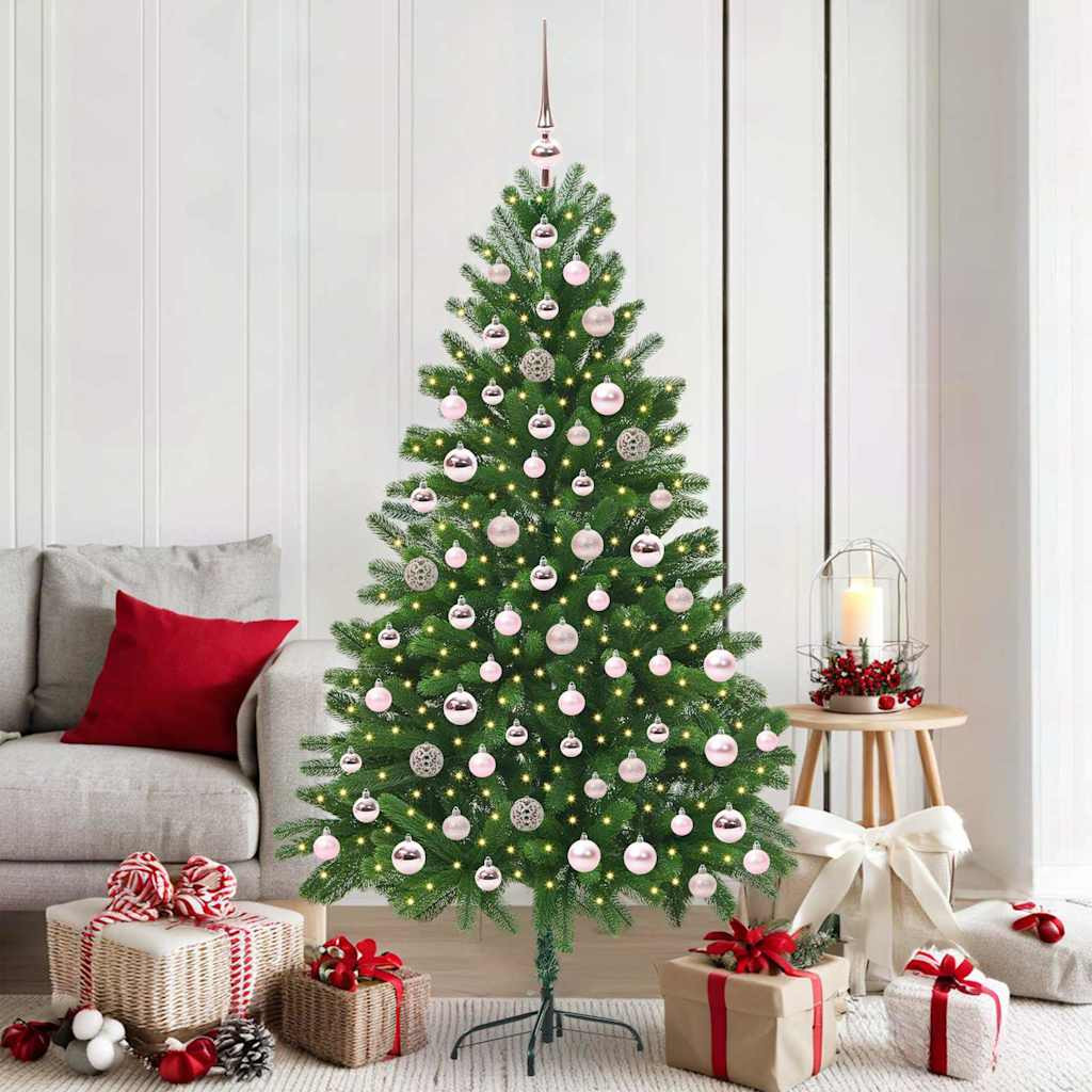 vidaXL Weihnachtsbaum mit 300 LEDs mit Ständer Grün 180 cm PE