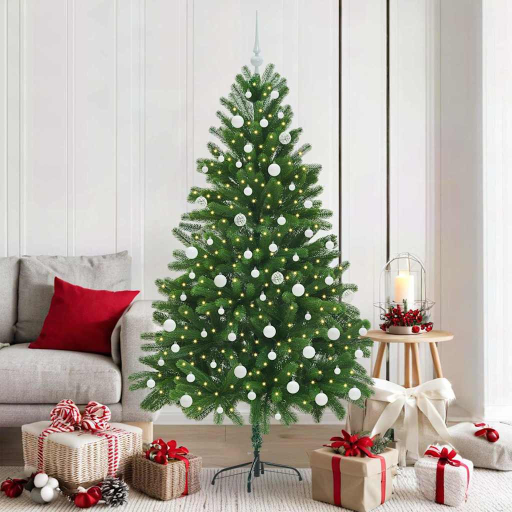 vidaXL Weihnachtsbaum mit 300 LEDs mit Ständer Grün 180 cm PE