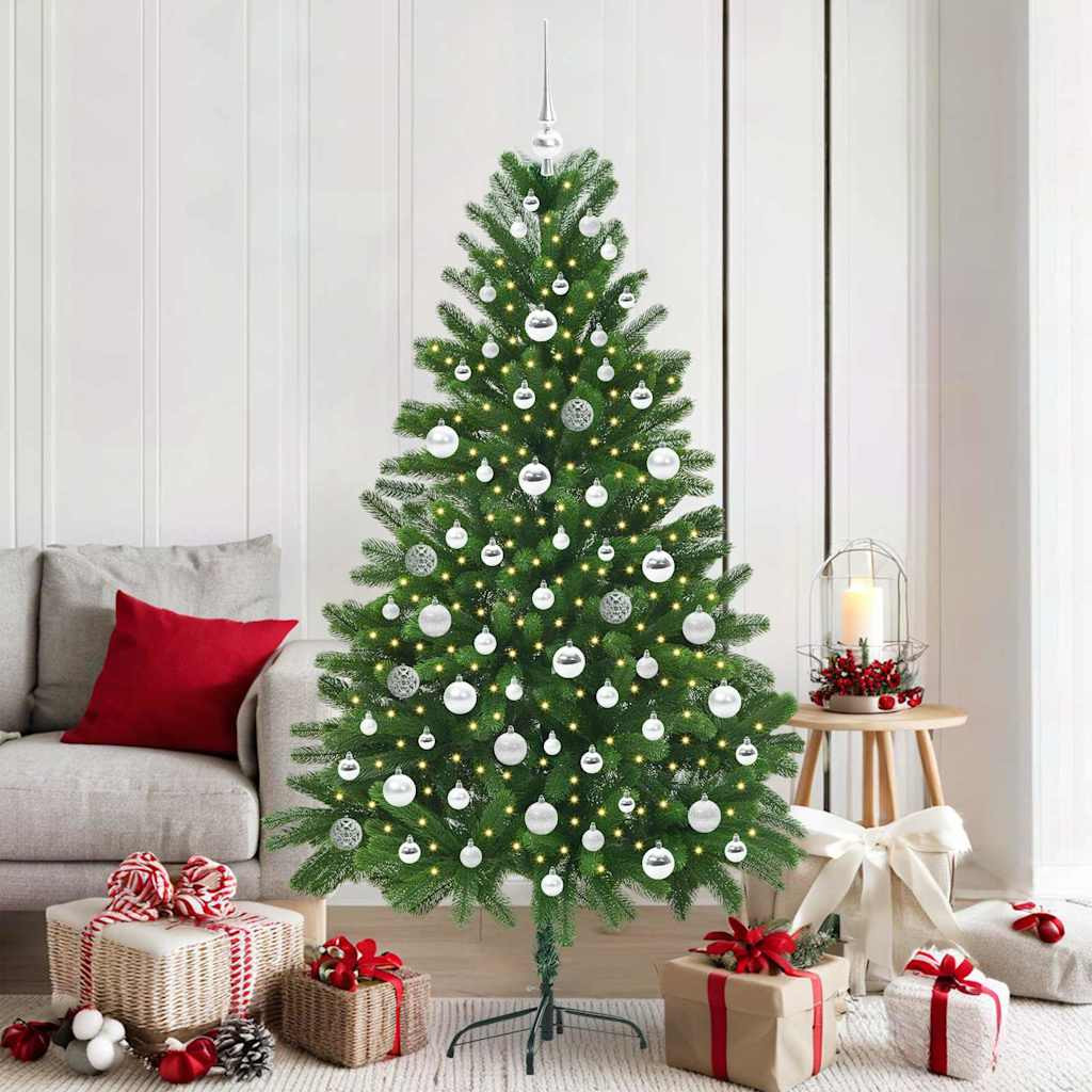 vidaXL Weihnachtsbaum mit 300 LEDs mit Ständer Grün 180 cm PE