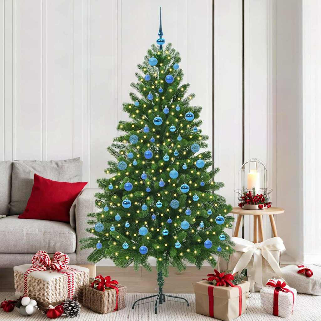 vidaXL Weihnachtsbaum mit 300 LEDs mit Ständer Grün 180 cm PE