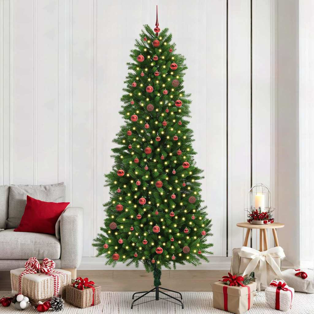 vidaXL Weihnachtsbaum mit 300 LEDs mit Ständer Grün 240 cm PE