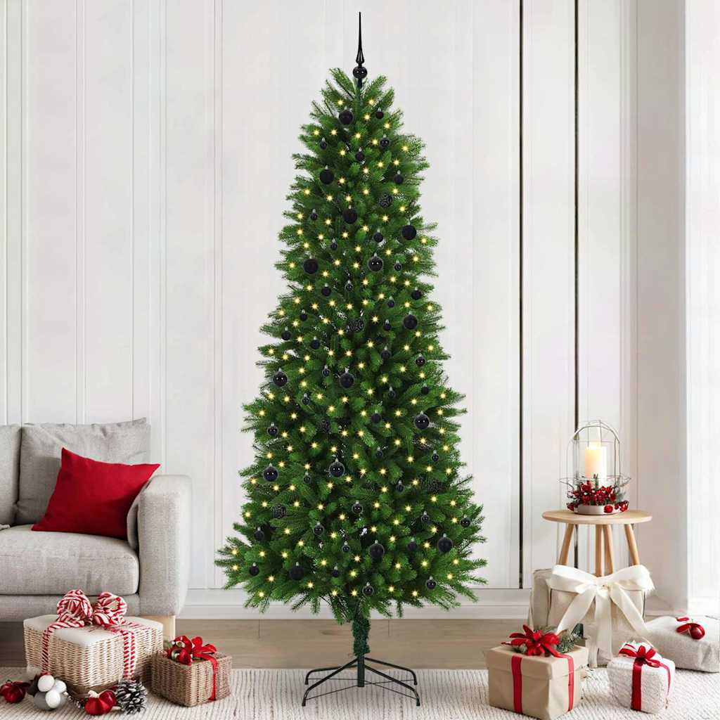 vidaXL Weihnachtsbaum mit 300 LEDs mit Ständer Grün 240 cm PE