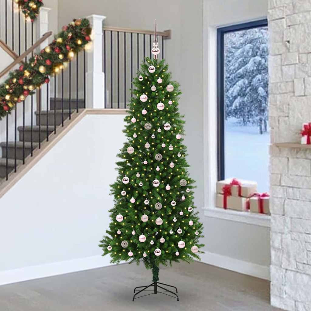 vidaXL Weihnachtsbaum mit 300 LEDs mit Ständer Grün 240 cm PE