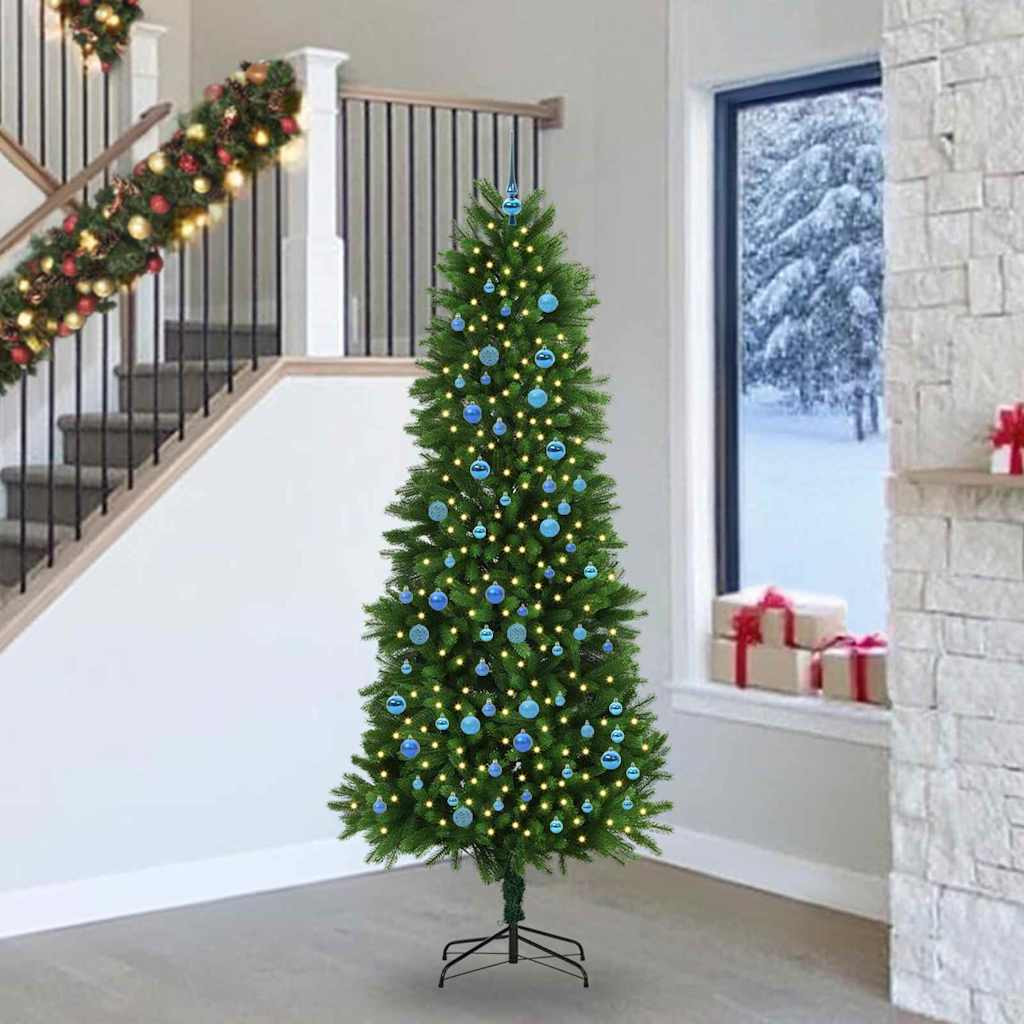 vidaXL Weihnachtsbaum mit 300 LEDs mit Ständer Grün 240 cm PE