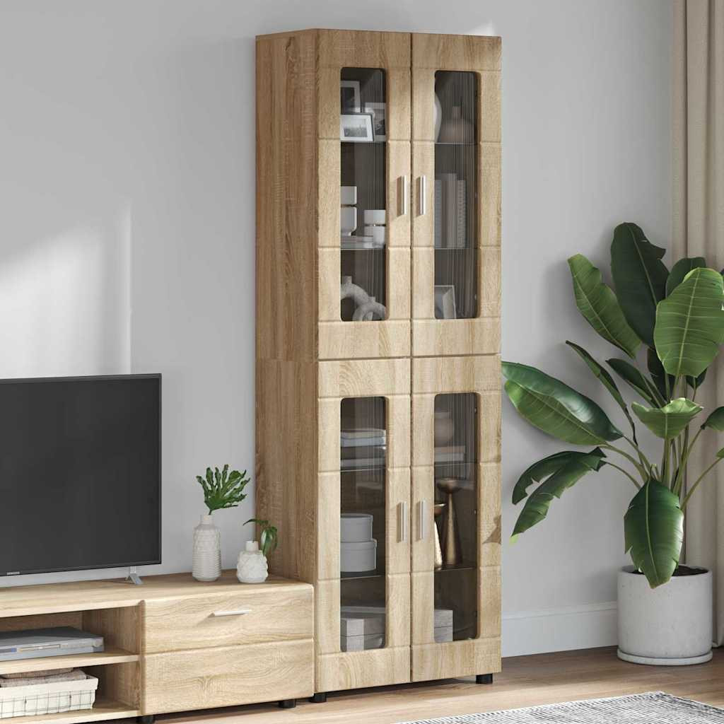 vidaXL Highboard FLORIN Sonoma-Eiche 60 x 35 x 182 cm Holzwerkstoff