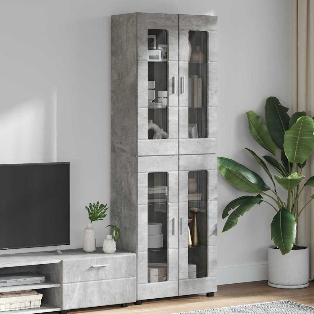 vidaXL Highboard FLORIN Beton Grau 60 x 35 x 182 cm Holzwerkstoff