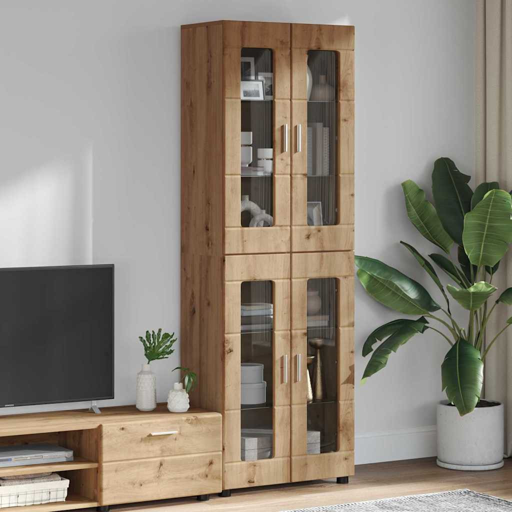 vidaXL Highboard FLORIN 60 x 35 x 182 cm Artisan-Eiche Holzwerkstoff