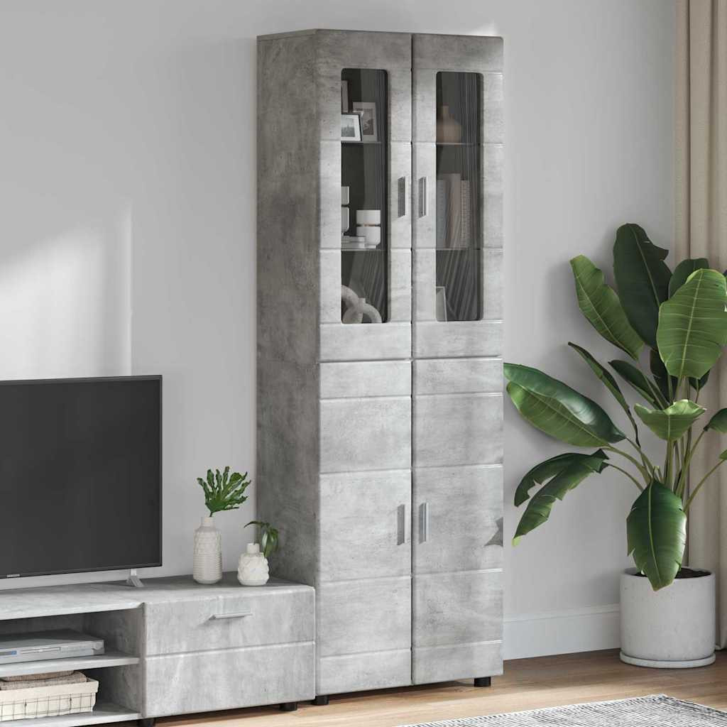 vidaXL Highboard FLORIN Beton Grau 60 x 35 x 182 cm Holzwerkstoff