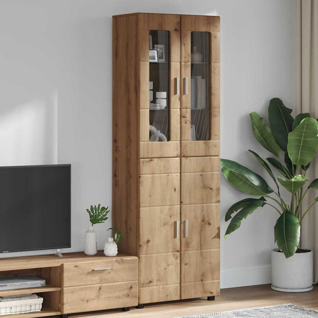 vidaXL Highboard FLORIN 60 x 35 x 182 cm Artisan-Eiche Holzwerkstoff