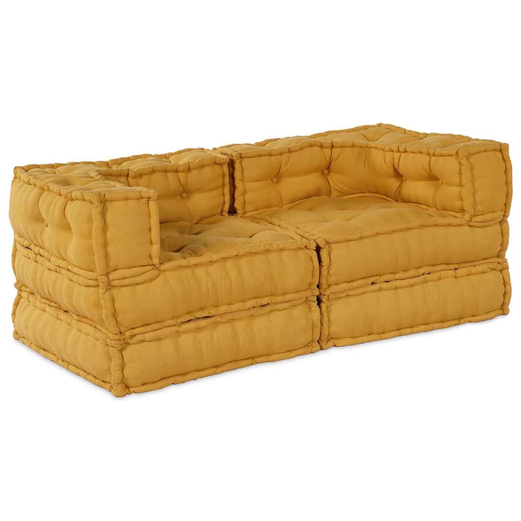 vidaXL Modulare Sofagarnitur 2 pcs Gelb 140 x 70 x 56 cm Stoff