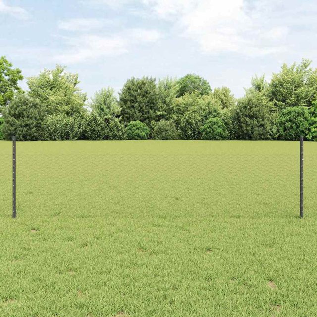 vidaXL Sechseckzaun mit Pfosten 50 x 0,5 m PVC-beschichteter Stahl