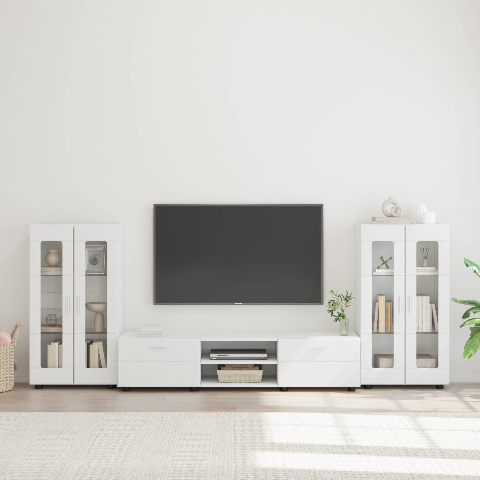 vidaXL TV-Schrankset mit Schubladen FLORIN 3 pcs Weiß Holzwerkstoff