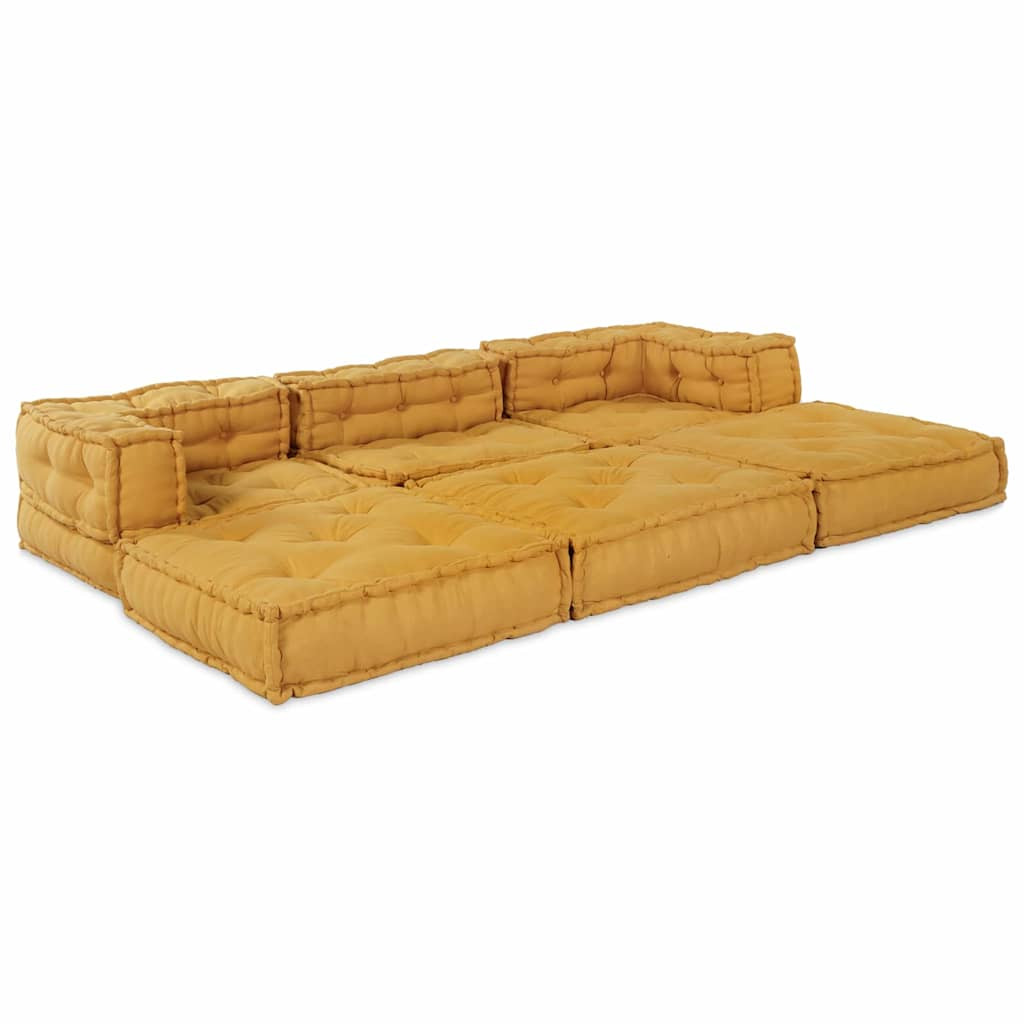 vidaXL Modulare Sofagarnitur 3 pcs Gelb Stoff