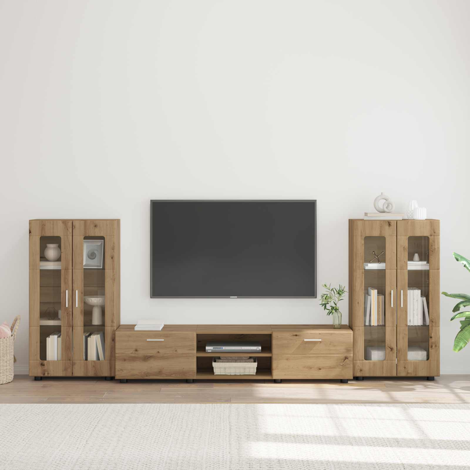 vidaXL TV-Schrankset FLORIN 3 pcs Artisan-Eiche Holzwerkstoff