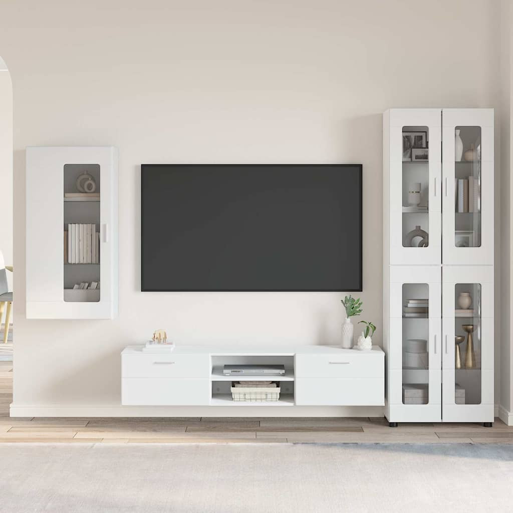 vidaXL TV-Schrankset mit Schubladen FLORIN 3 pcs Weiß Holzwerkstoff