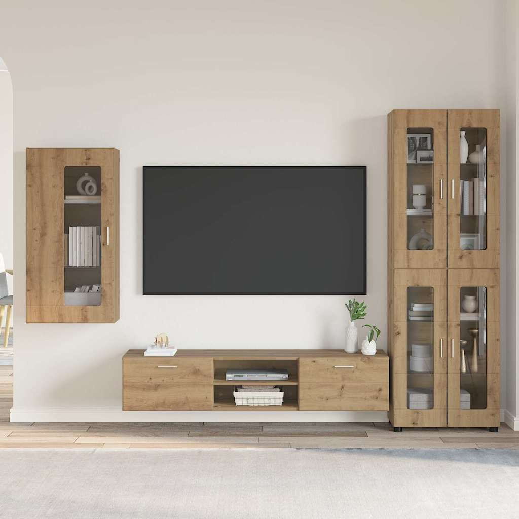 vidaXL TV-Schrankset FLORIN 3 pcs Artisan-Eiche Holzwerkstoff