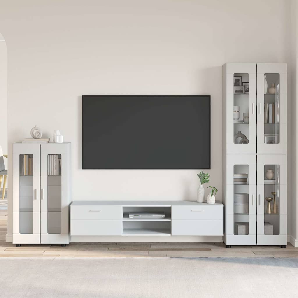 vidaXL TV-Schrankset mit Schubladen FLORIN 3 pcs Weiß Holzwerkstoff