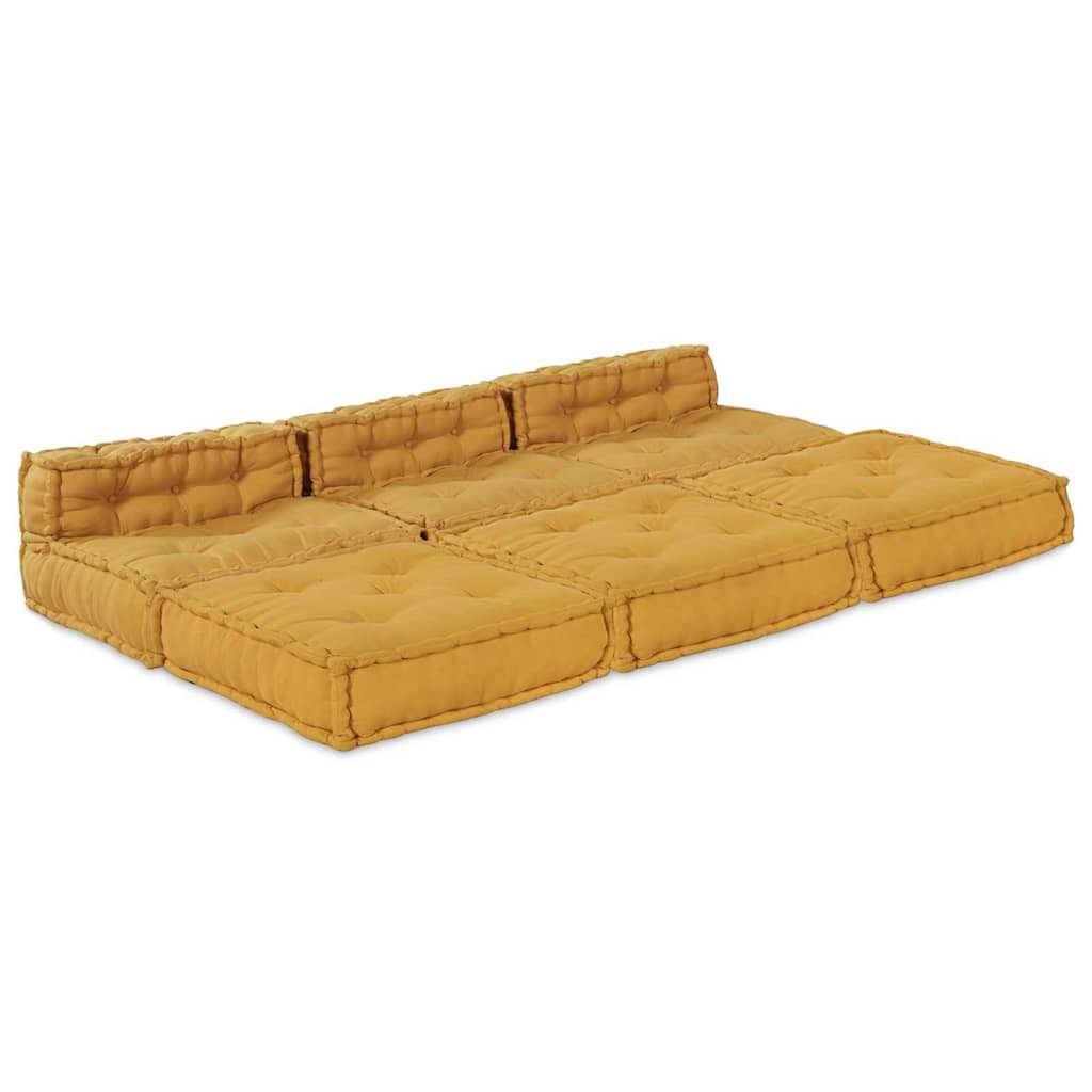 vidaXL Modulare Sofagarnitur 4 pcs Gelb Stoff