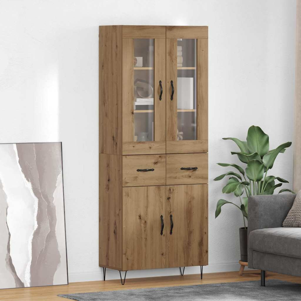 vidaXL Highboard Artisan-Eiche 69,5 x 34 x 90 cm Holzwerkstoff