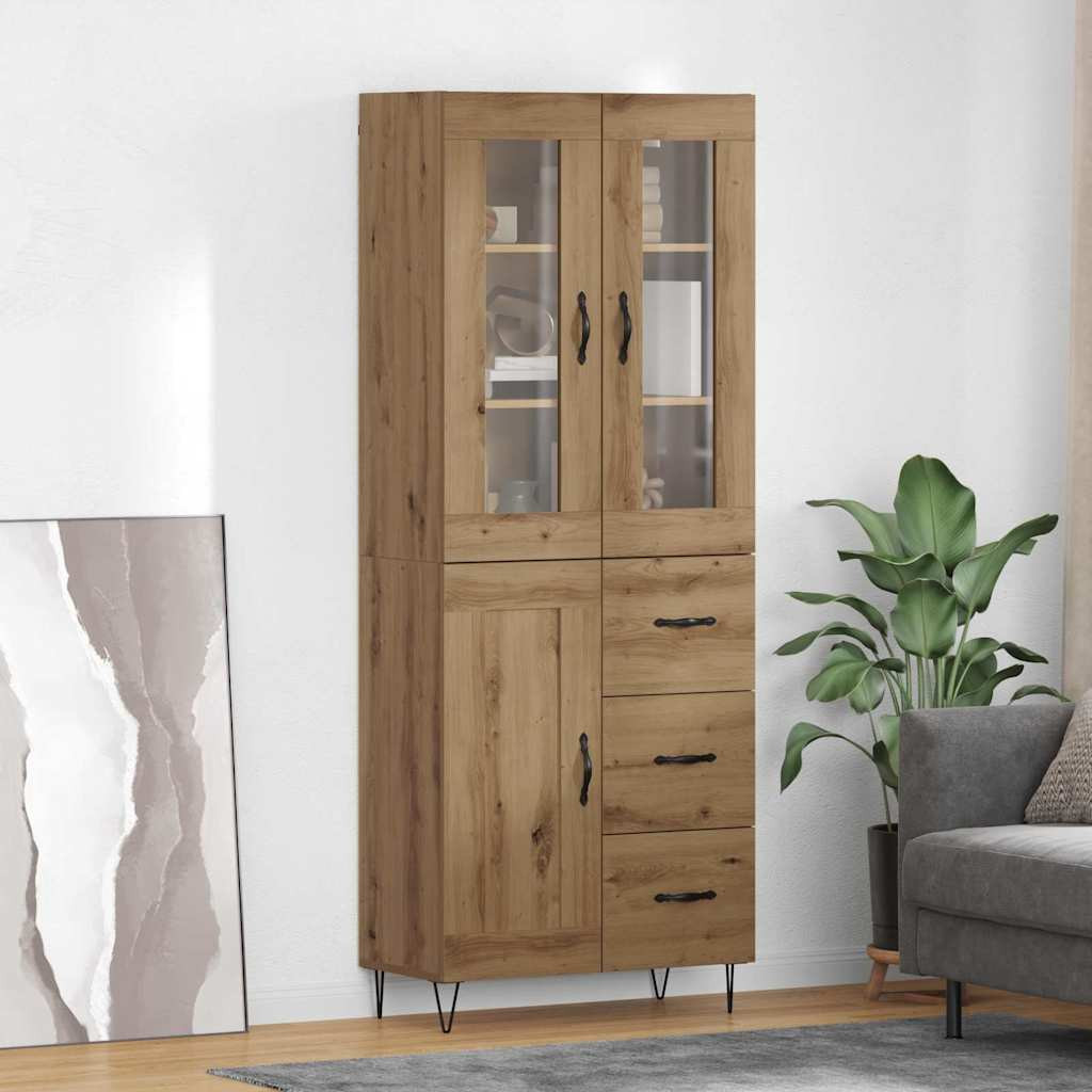 vidaXL Highboard Artisan-Eiche 69,5 x 34 x 90 cm Holzwerkstoff