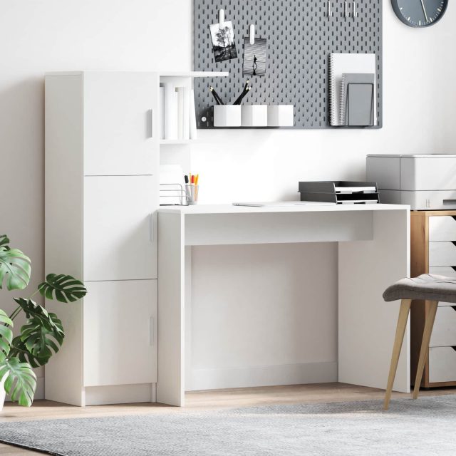 vidaXL Schreibtisch 2 pcs Weiß