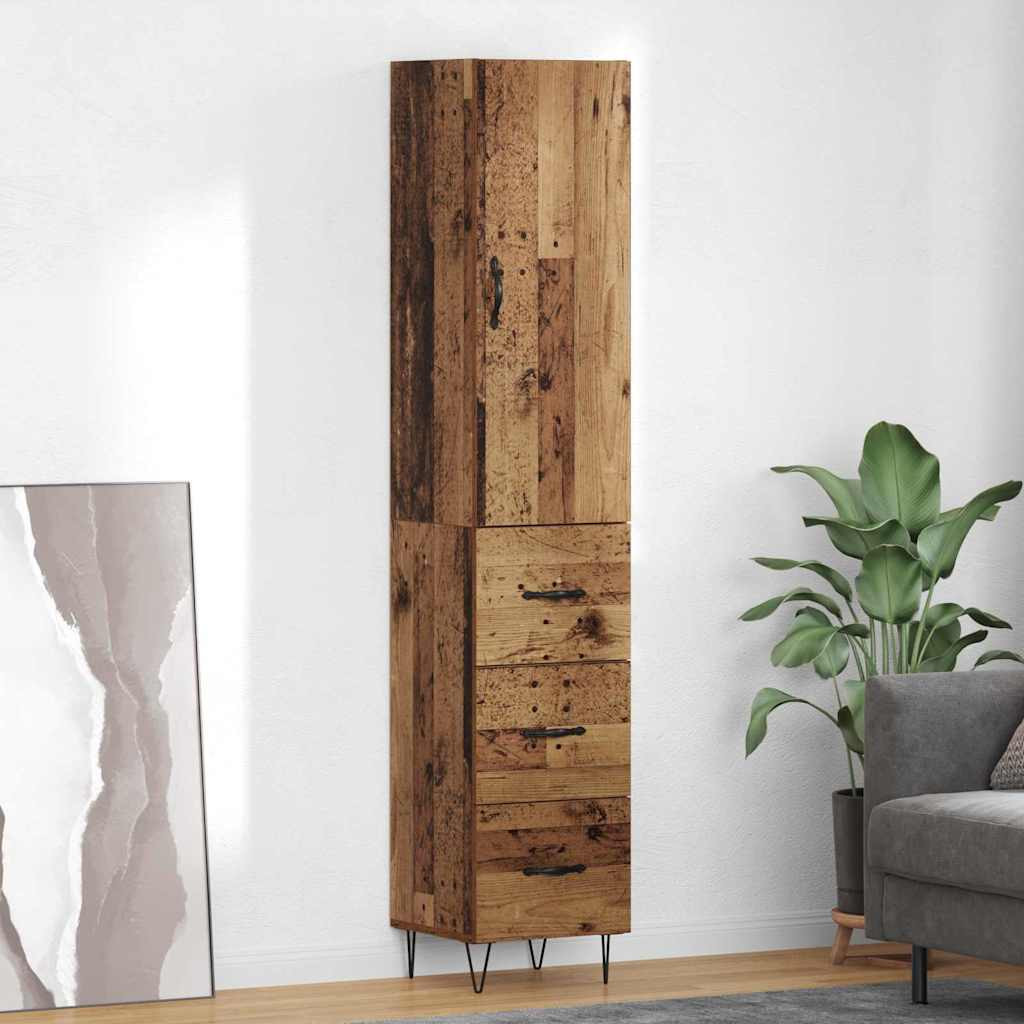 vidaXL Highboard Altholz 34,5 x 34 x 90 cm Holzwerkstoff