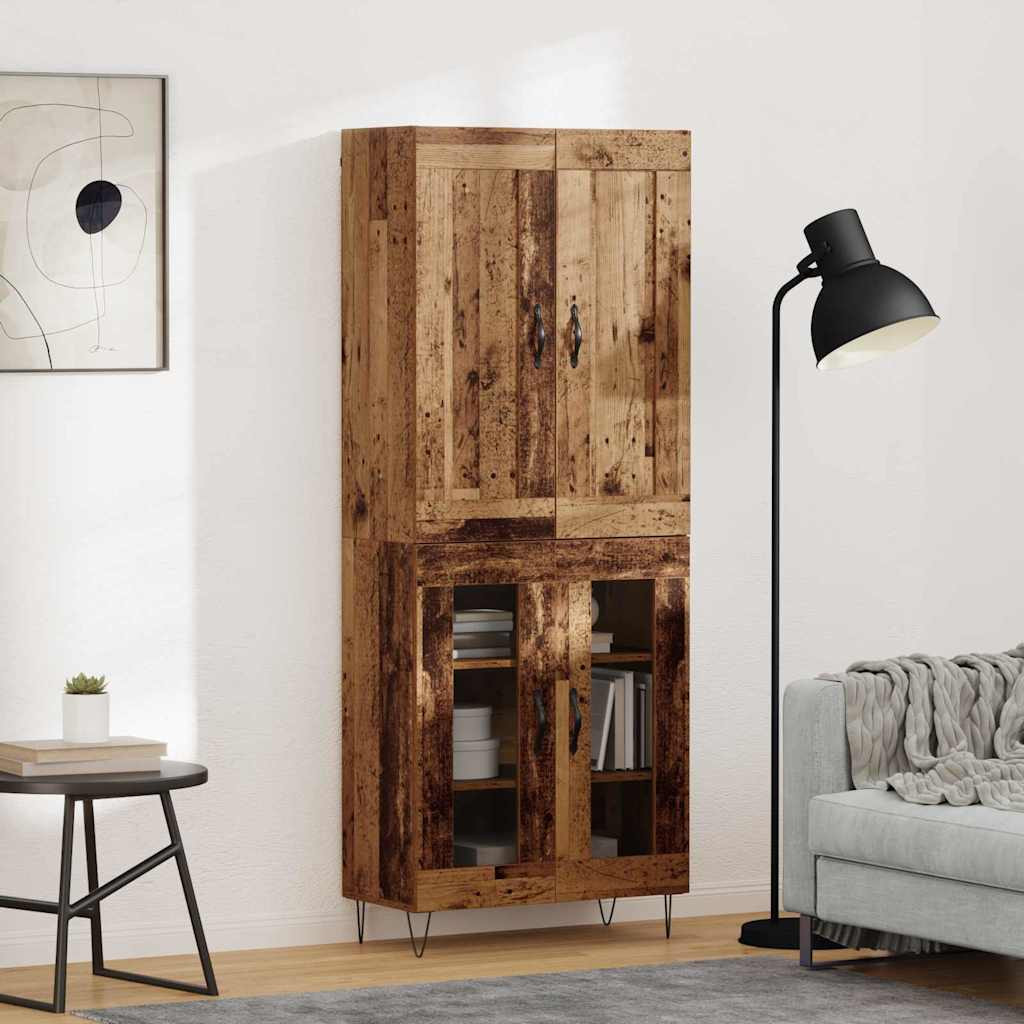 vidaXL Highboard Altholz 69,5 x 34 x 180 cm Holzwerkstoff