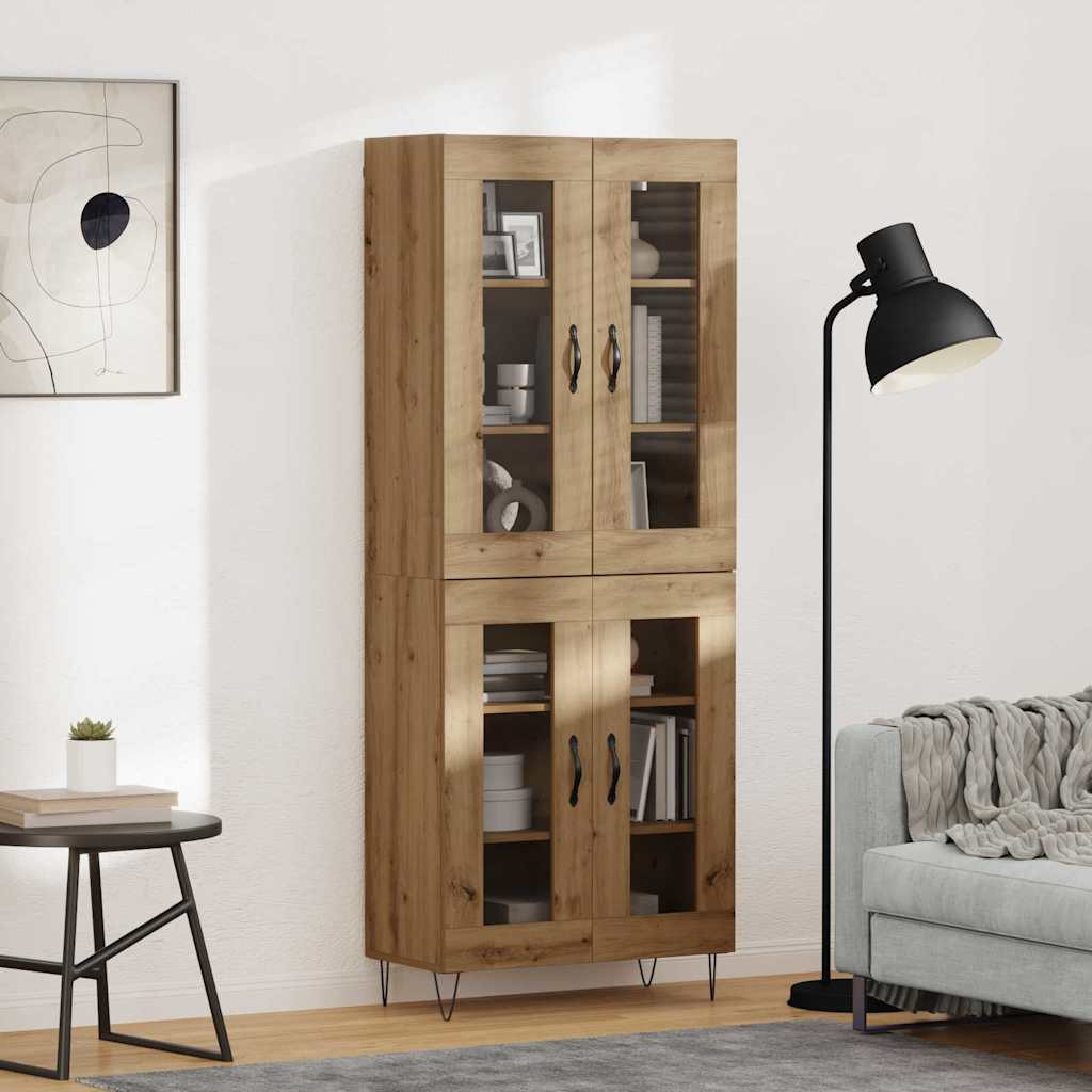 vidaXL Highboard Artisan-Eiche 69,5 x 34 x 90 cm Holzwerkstoff