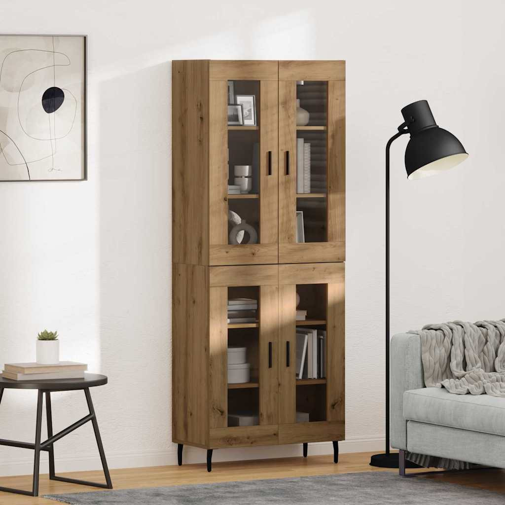 vidaXL Highboard 2 pcs Artisan-Eiche 69,5 x 34 x 180 cm Holzwerkstoff