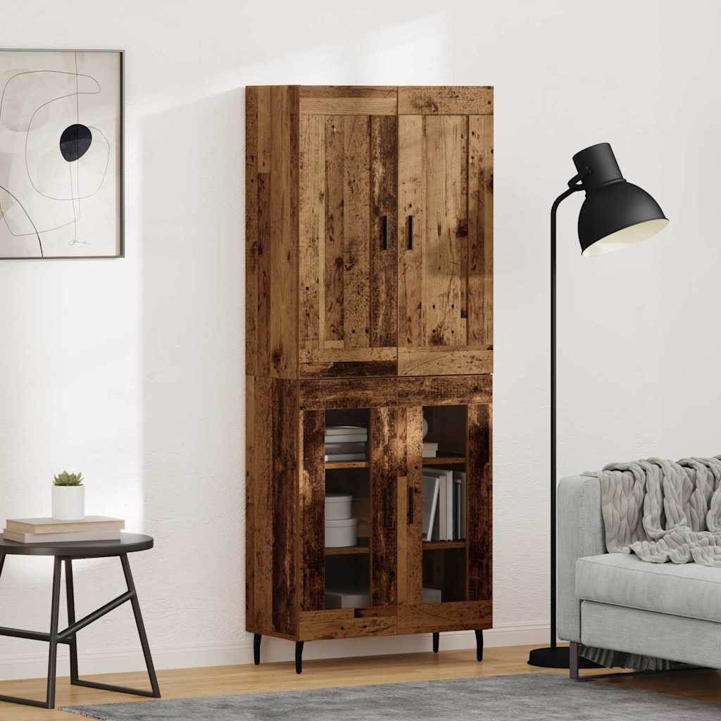 vidaXL Highboard 2 pcs Altholz Holzwerkstoff