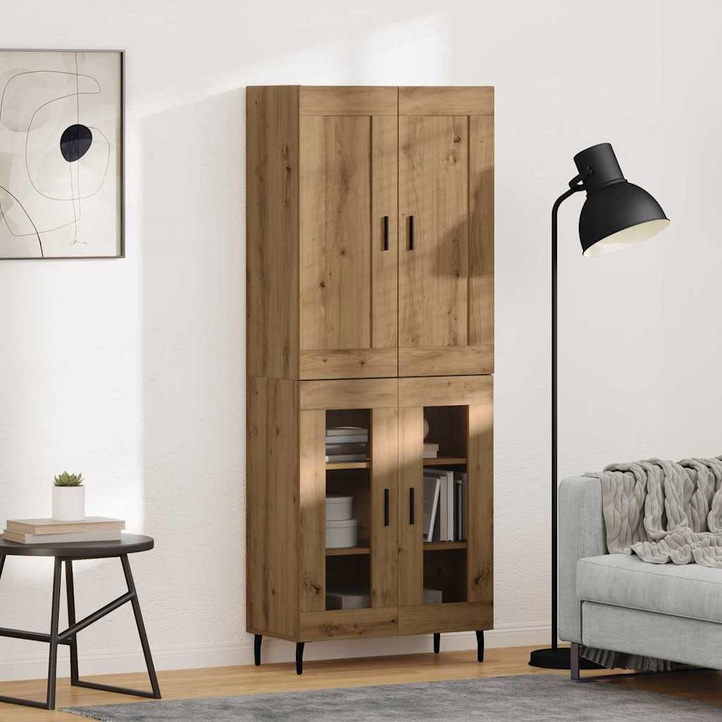 vidaXL Highboard 2 pcs Artisan-Eiche 69,5 x 34 x 180 cm Holzwerkstoff