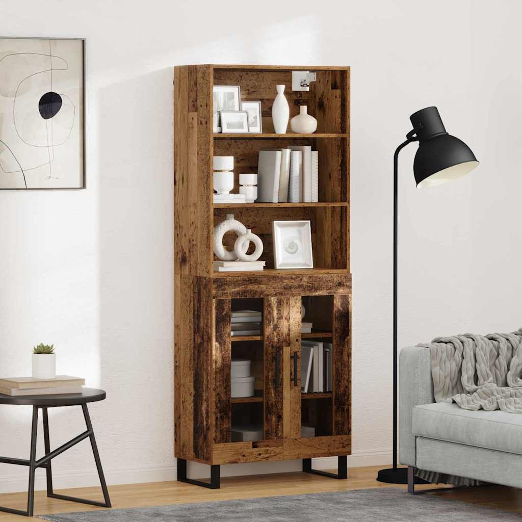 vidaXL Highboard 2 pcs Altholz Holzwerkstoff