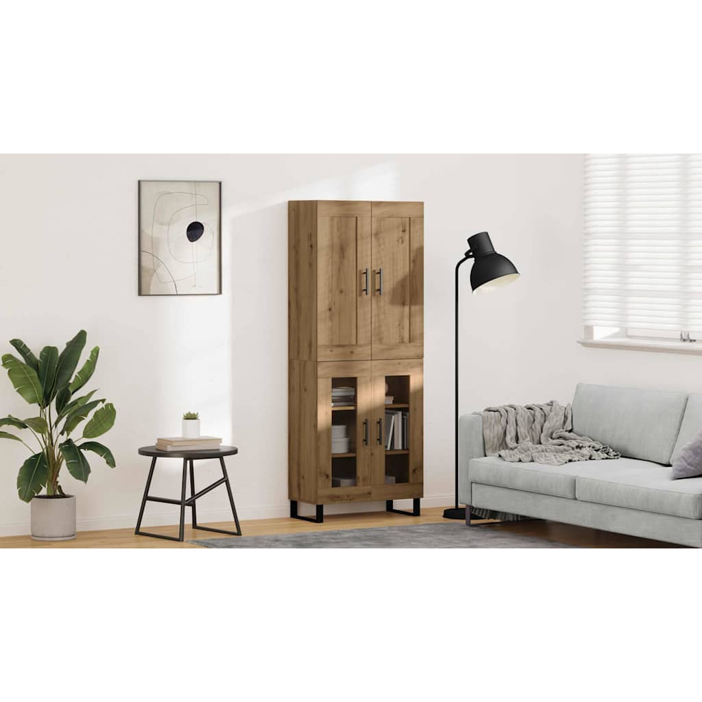 vidaXL Highboard 2 pcs Artisan-Eiche 69,5 x 34 x 180 cm Holzwerkstoff