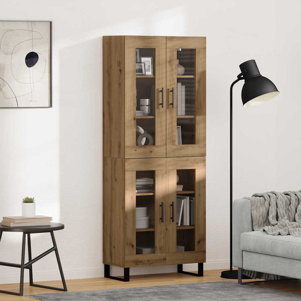 vidaXL Highboard 2 pcs Artisan-Eiche 69,5 x 34 x 180 cm Holzwerkstoff