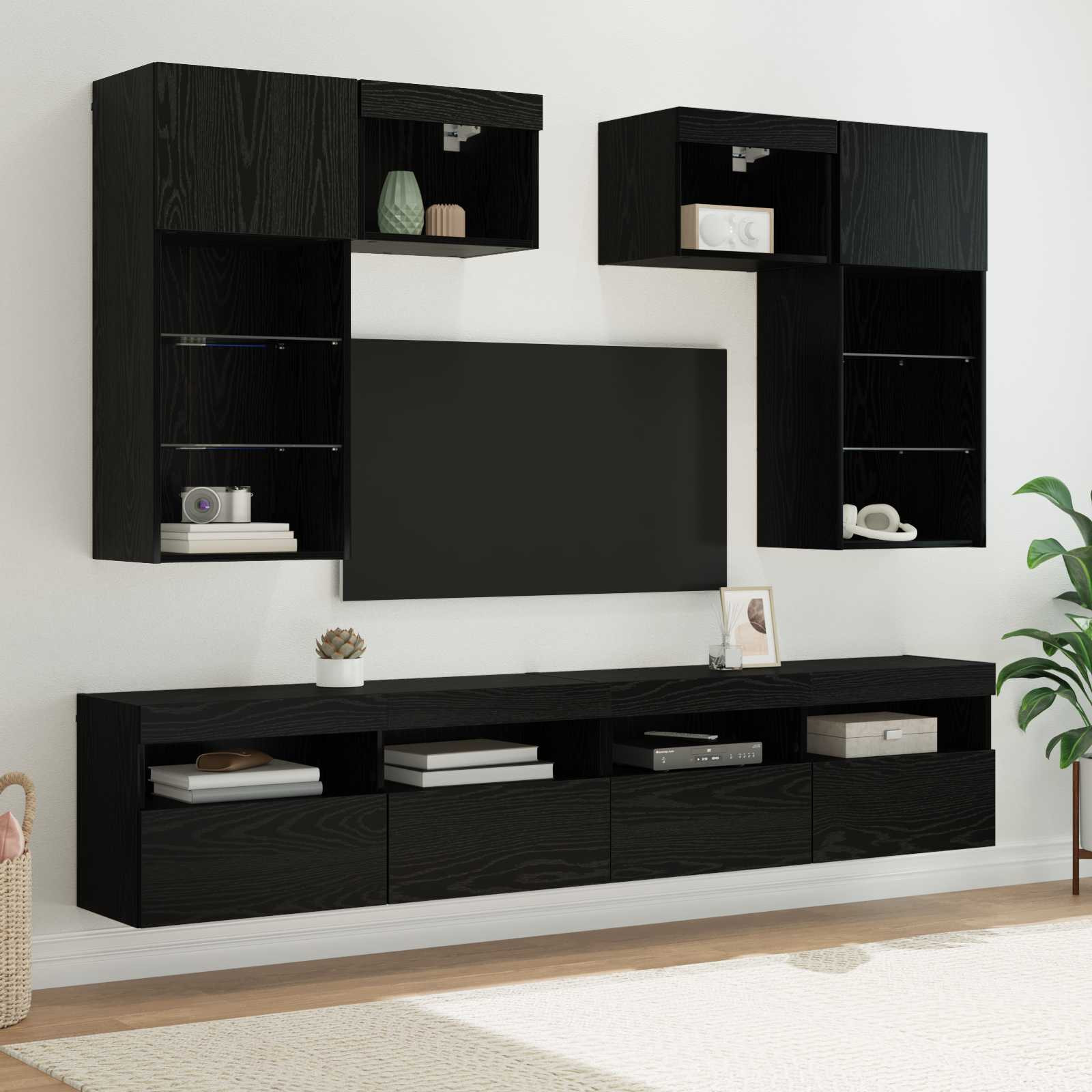 vidaXL TV-Wandgeräte 6 pcs Artisan-Eiche Holzwerkstoff
