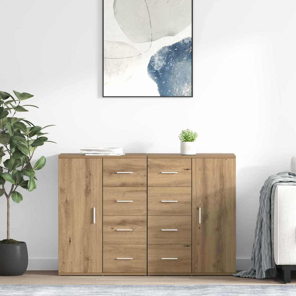 vidaXL Sideboards CORONA 2 pcs Artisan-Eiche 59 x 39 x 80 cm