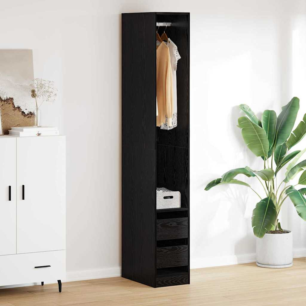 vidaXL Kleiderschrank Schwarz Eichen-Optik 50 x 30 x 200 cm