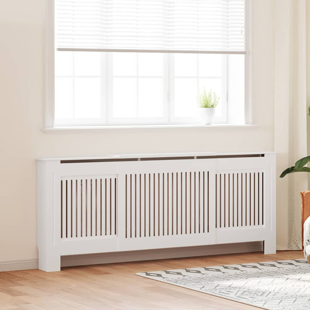 vidaXL Heizkörperabdeckung 2 pcs Weiß 205 x 20,5 x 81,5 cm