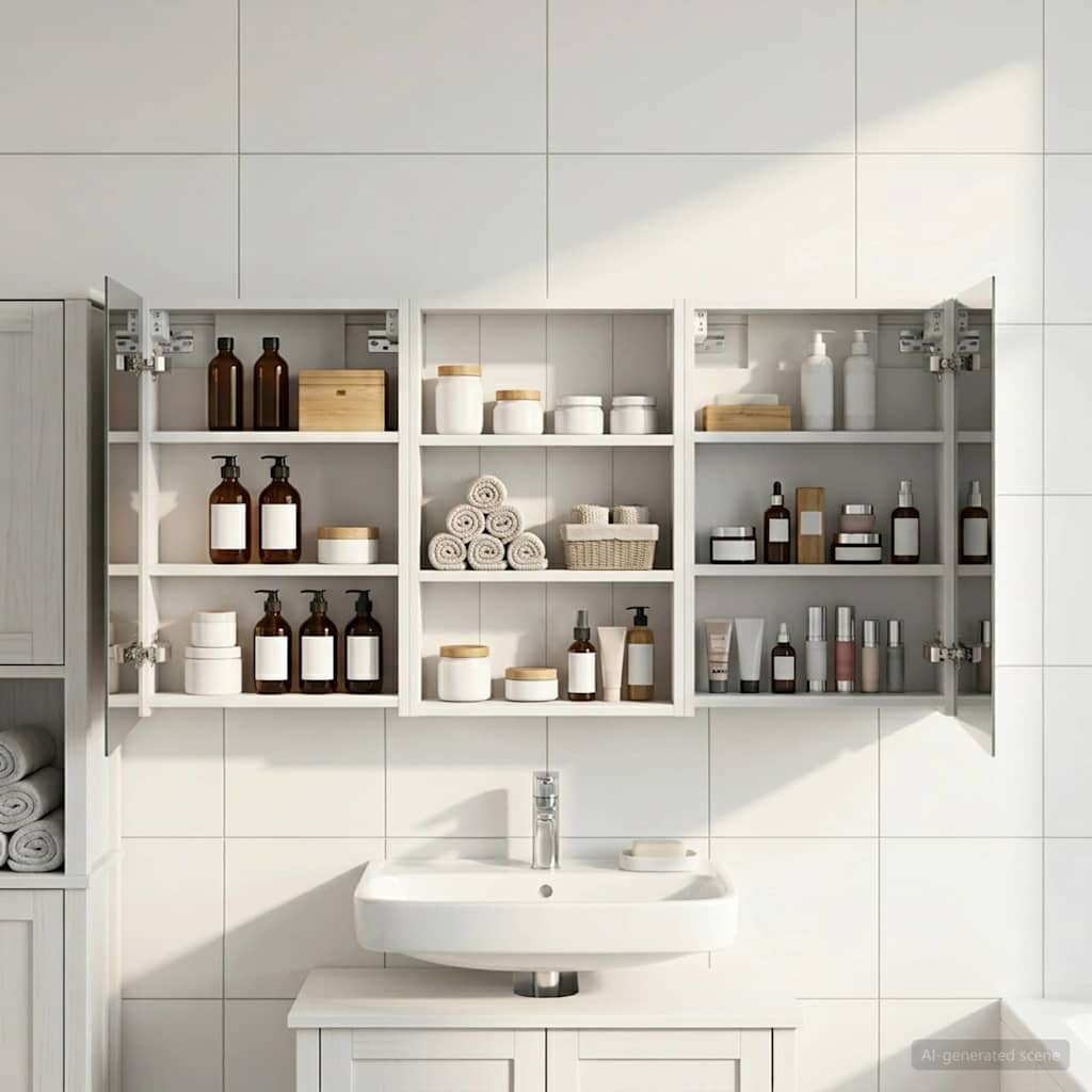 vidaXL Badezimmerschrank-Set 3 pcs 120 x 10,5 x 60,5 cm Holzwerkstoff