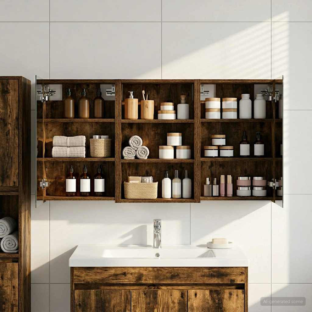 vidaXL Badezimmerschrank-Set 3 pcs 120 x 10,5 x 60,5 cm Holzwerkstoff