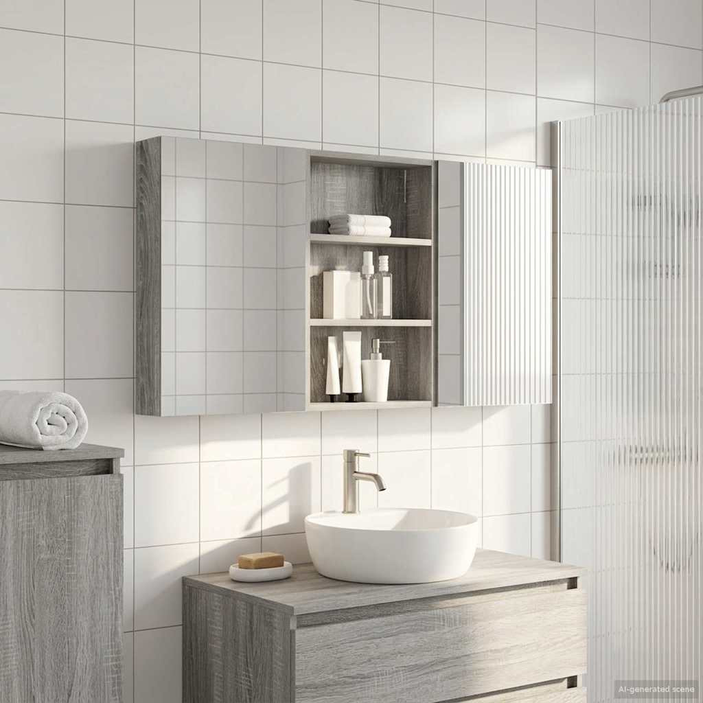 vidaXL Badezimmerschrank-Set 3 pcs 120 x 10,5 x 60,5 cm Holzwerkstoff
