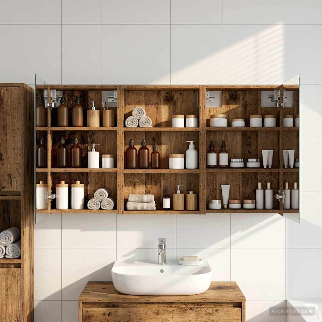 vidaXL Badezimmerschrank-Set 3 pcs 120 x 10,5 x 60,5 cm Holzwerkstoff