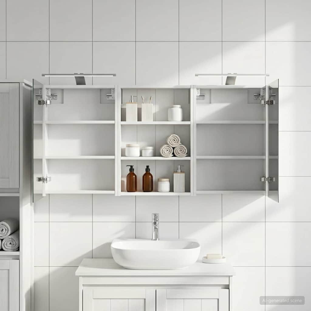 vidaXL Badezimmerschrank-Set 3 pcs 120 x 10,5 x 60,5 cm Holzwerkstoff