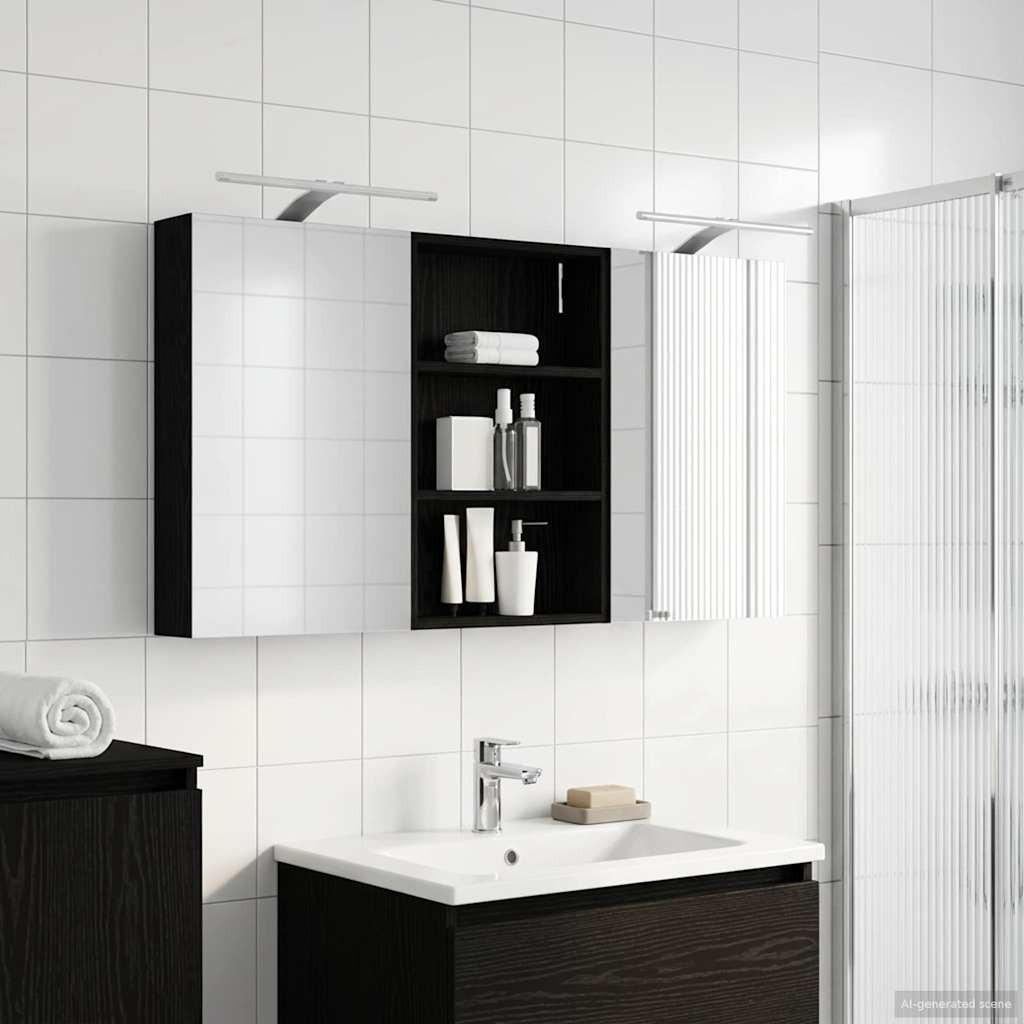 vidaXL Badezimmerschrank-Set 3 pcs 120 x 10,5 x 60,5 cm Holzwerkstoff