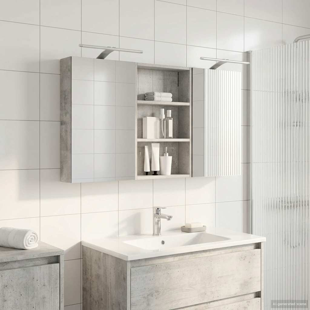 vidaXL Badezimmerschrank-Set 3 pcs 120 x 10,5 x 60,5 cm Holzwerkstoff