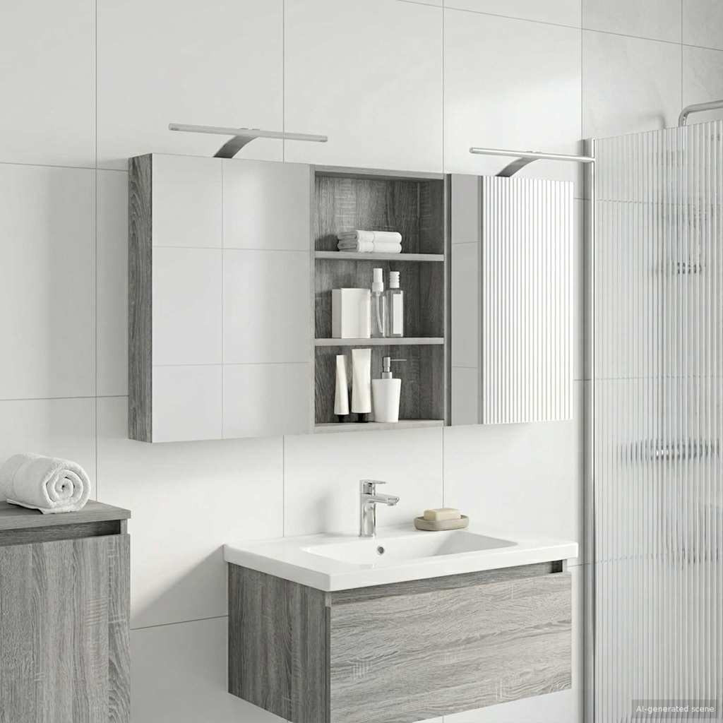 vidaXL Badezimmerschrank-Set 3 pcs 120 x 10,5 x 60,5 cm Holzwerkstoff